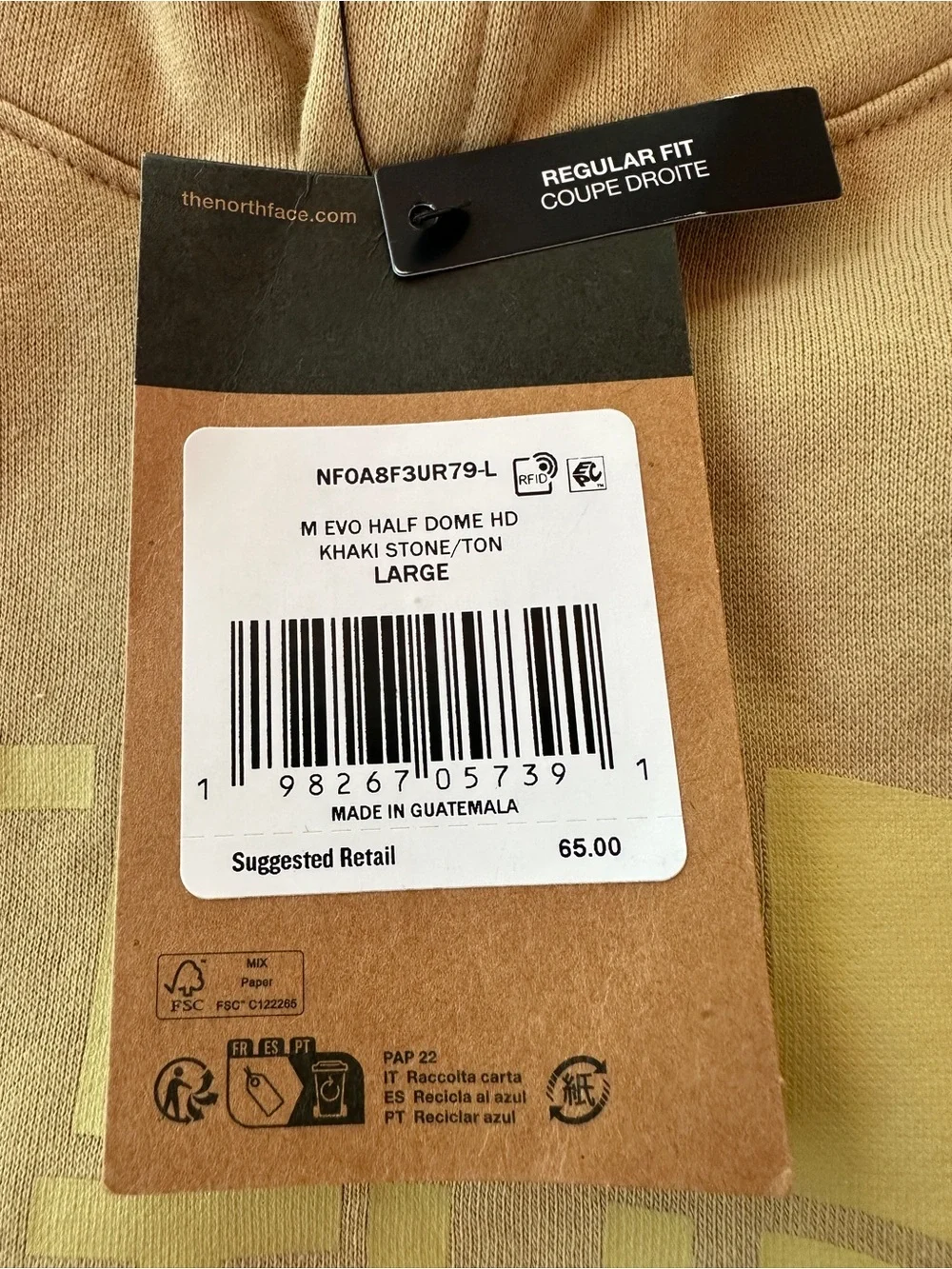 The North Face Evolution Half Dome Hoodie Men’s Large Khaki Stone NWT